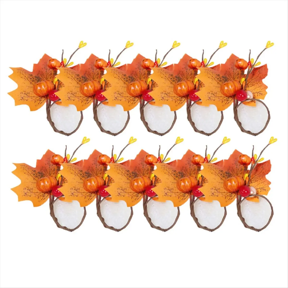 10PCS Pumkins Napkin Rings Thanksgiving Napkin Ring Holder Berry Napkin Ring Harvest Maple Fruit Pumpkin Napkin Ring