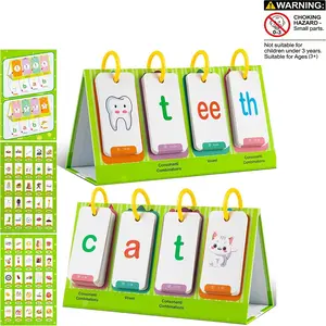 CVC & CVCC Phonics Word Flash Cards for Preschool and Kindergarten, Alphabet Learning Pocket Chart, Educational Tool for Students and Teachers, Flashcards Learning Alphabet