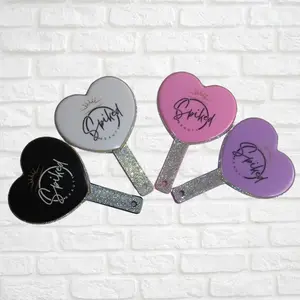 Spiked Beauty Queen Bling Mirror - Heart Shaped Lightweight Hand Held Mirror with Bling for Glam Cosmetics