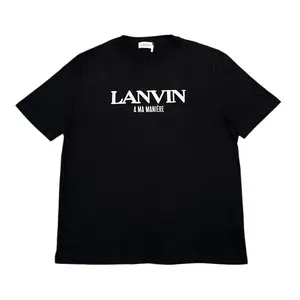 Lanvin X A Ma Manniere Embroidered Short Sleeve Tee Shirt Black