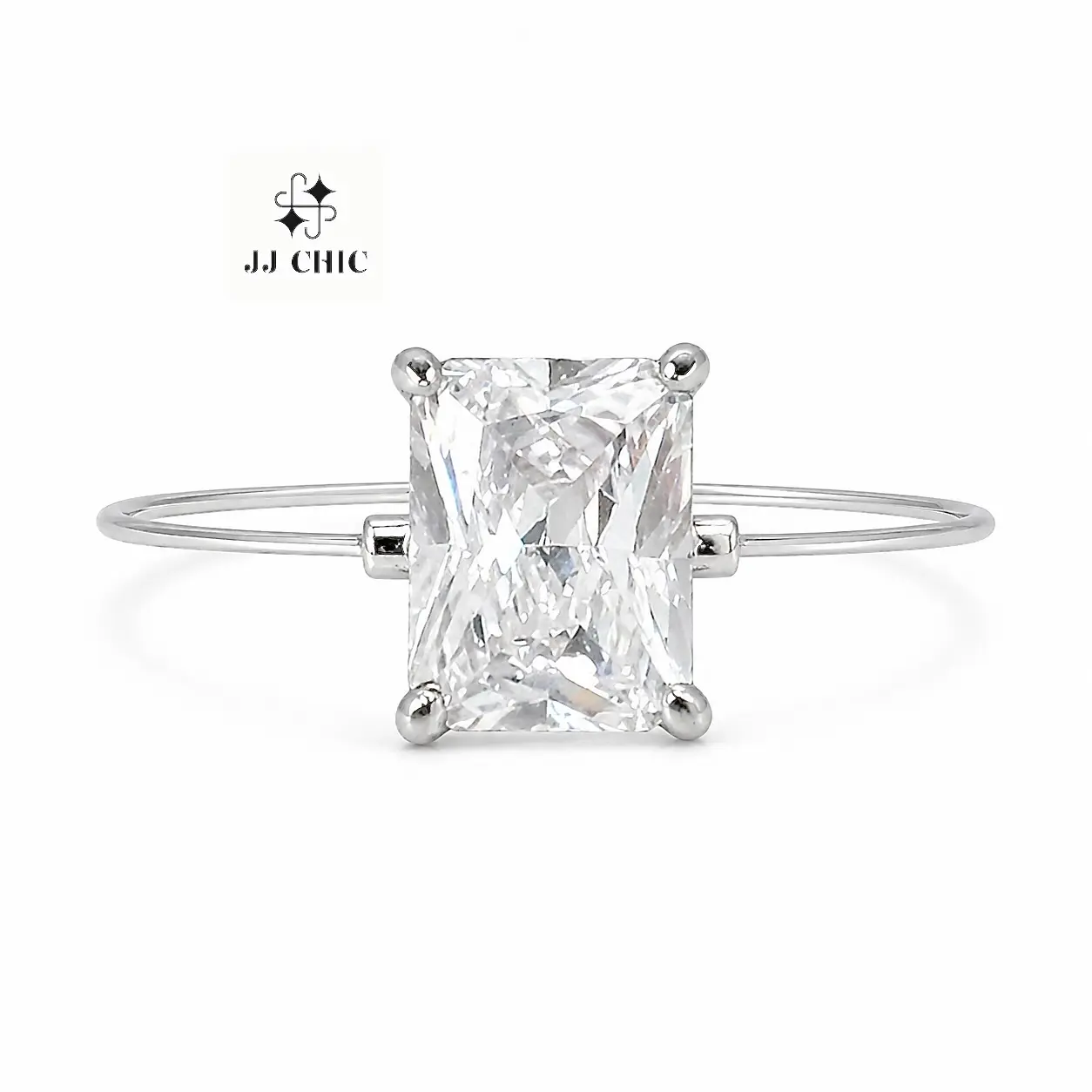 Invisible Glow Ring, Radiant Cut Floating Solitaire Ring,Affordable Luxury Engagement Ring