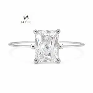 Invisible Glow Ring, Radiant Cut Floating Solitaire Ring,Affordable Luxury Engagement Ring