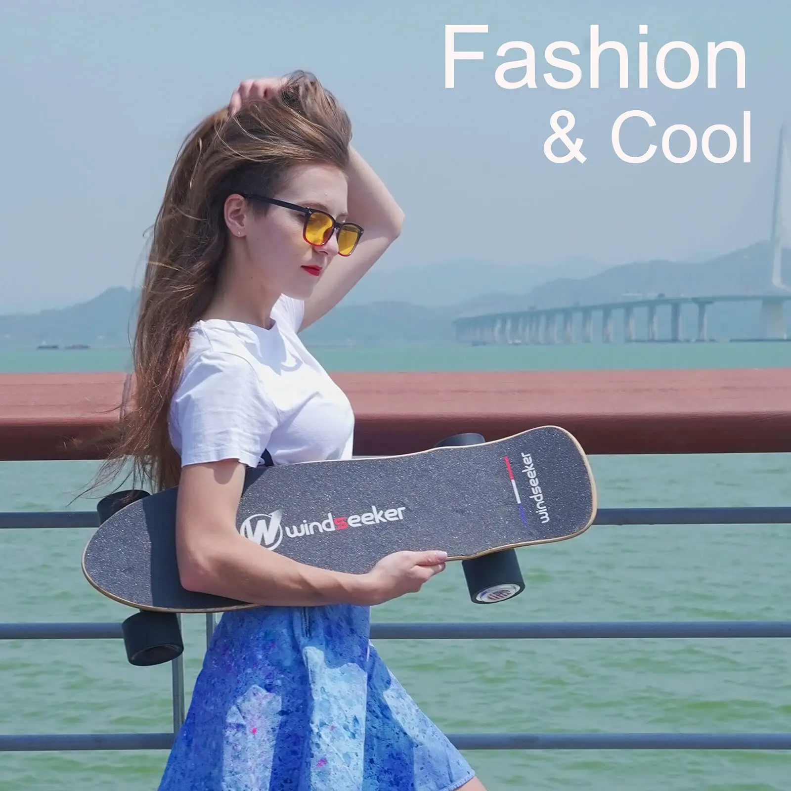 Windseeker High-Torque Brushless Motor Electric Skateboard - 450W, 29.4v-36v Long-Lasting Battery, 30km Range, 7-Layer Maple Hybrid Deck, UL Certified, Advanced EBS, Intelligent Speed Control, Smooth Ride, Unisex Children's Adventure Ride-On Toy (Ages 3+)