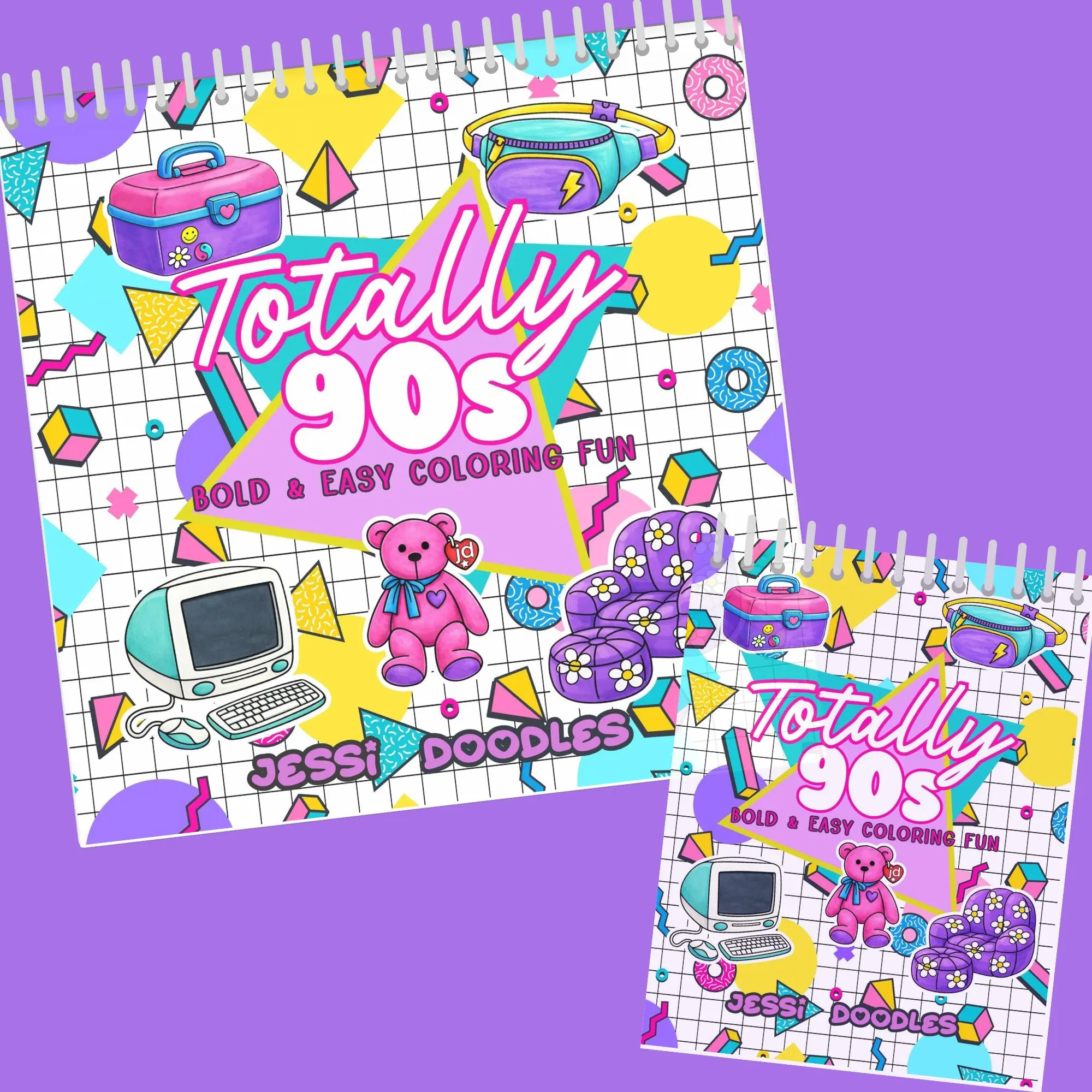 Totally 90s Bold & Easy Spiral Coloring Book