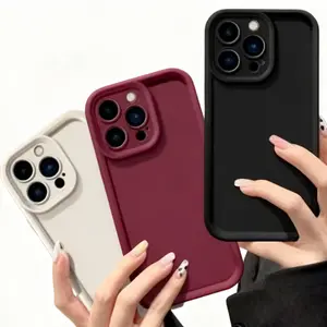 Solid Color Liquid Silicone Tough Phone Case for iPhone X 11 12 13 14 Plus 15 16 Pro 17 Pro Max Air – Enhanced Shockproof, Soft Texture, Skin-Friendly Material, Cellphone Protection Cover