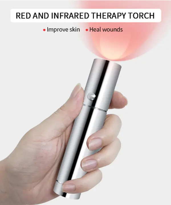 Cordless Face Tanning Lamp & Light Therapy Device, Portable Wand for Deep Penetration & Targeted Care, Battery Powered Stainless Steel Design, Facial, Powerful Lamp, Portable Design, Yes