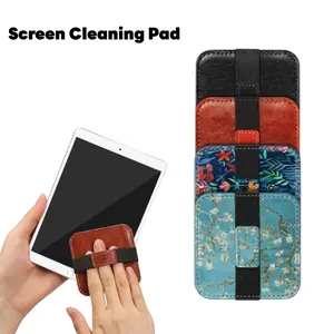 [4 Pack] Fintie Screen Cleaning Pad with Elastic Strap, Reusable Soft Cloth Wipes for Screen of Tablet/Smartphone/Laptop/Camera Lenses