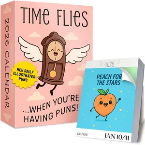 Punny Day-to-Day Calendar for 2026 | Funny Daily Desktop Calendar Christmas Stocking Stuffer  for  or Office, Funny Desk Calendar 2026, Daily  Off Pages with Puns, White Elephant Gifts