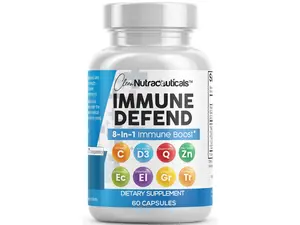 Clean Nutraceuticals Quercetin, Zinc, Vitamin C & D3, Elderberry, & More for Comprehensive Immune Support Capsules - Immune Defend