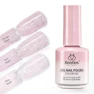 Beetles Gel Nail Polish - 15ML Pink Nude Brown White Red Blue Natural Glitter Gel Polish Soak Off UV French Nail Art Salon DIY Manicure Colorful Bottle Gift for Women