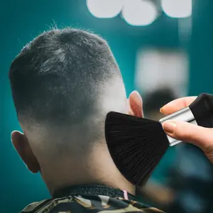 1pc Matte Texture Neck Duster Brush, Soft Bristle, Salon & Home Use, Professional Barber Cleaning Tool, Must-Have Hairdressing Accessory, For Broken Hair Sweeping & Haircut Neck Cleaning