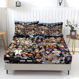 Homies Fan Exclusive Bedding, Chicano Low Chassis Car Culture Full Print Bedding Set (Including 1 Bed Sheet And 2 Pillowcases), Street Art Chicano Culture Full-Size Bedding Set, 90s Retro Homies Cartoon Bedding