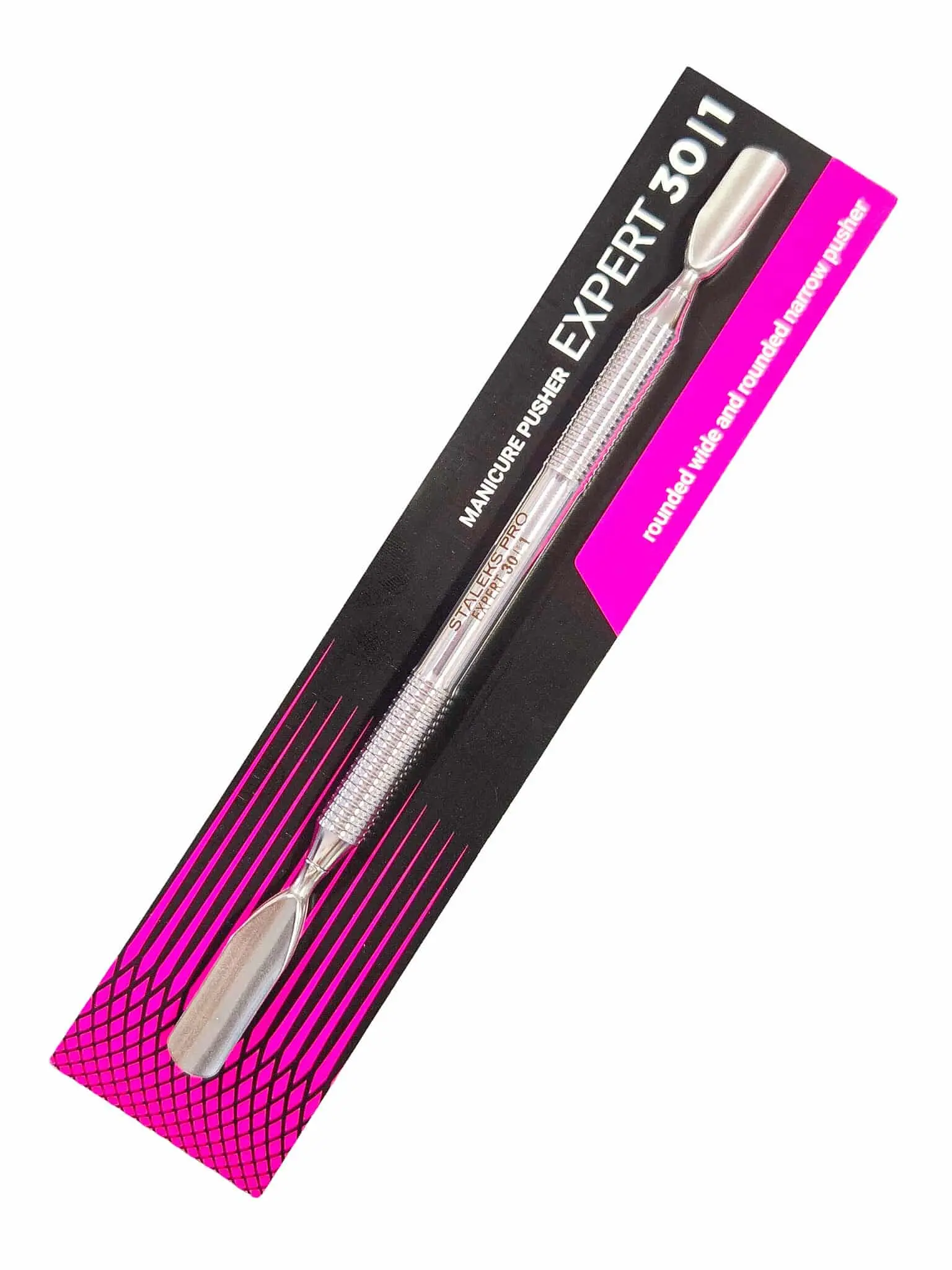 Staleks Pro Expert Cuticle Pusher 30-1, Dual-Ended Stainless Steel Manicure Tool with Rounded Wide & Narrow Tips, 10G Lightweight Durable Tool for Adult Professional Precision Nail Care, Single Item