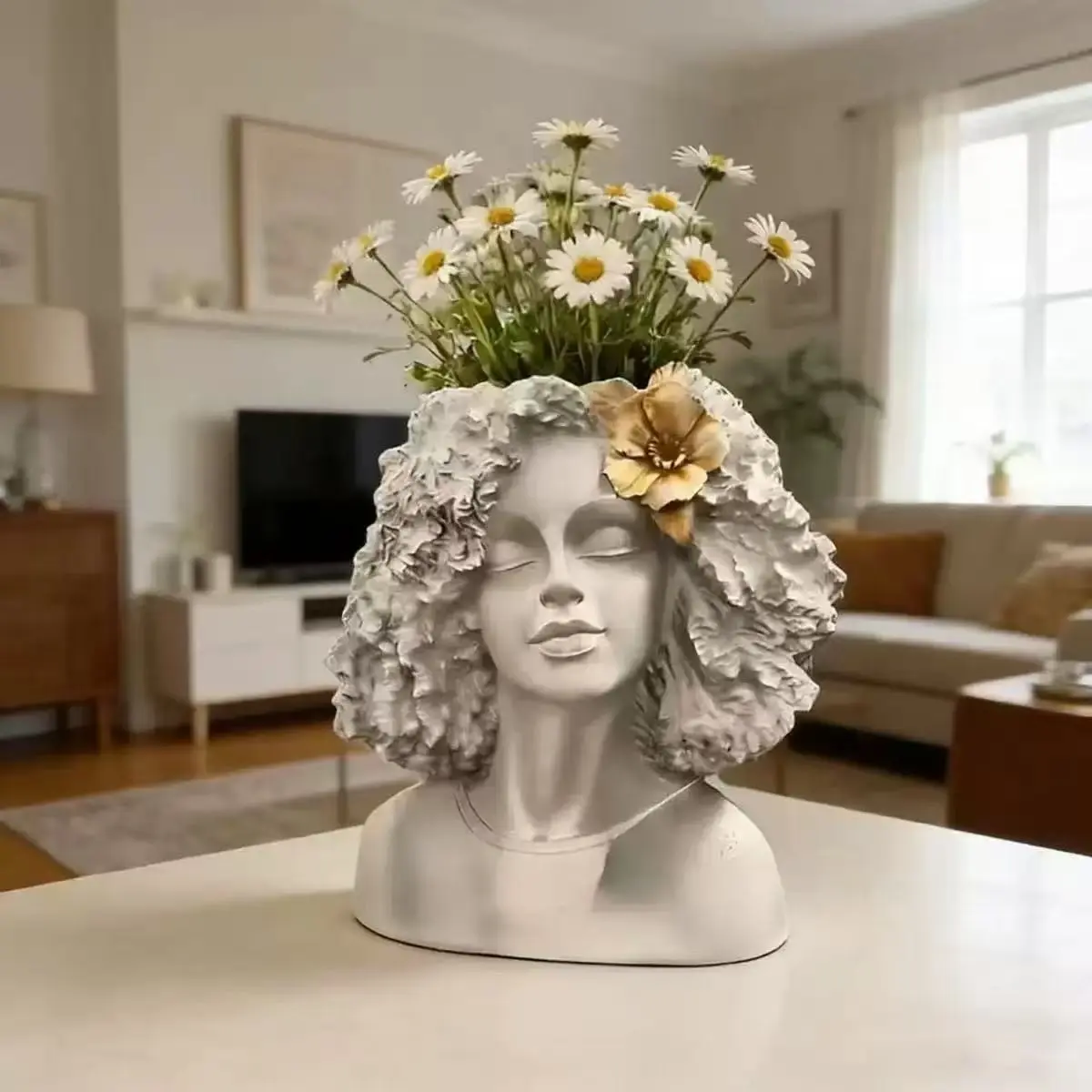 Unique Lady Portrait Succulent Planter, Decorative Resin Flower Pot for Home Décor, Stylish Plant Container for Indoor Plants, Resin Planters, Planter Pots
