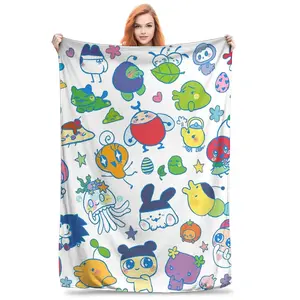 Tamagotchi Friends Blanket Soft Warm Flannel Throw Blanket Bedspread for Bed Living room Picnic Travel Home Sofa