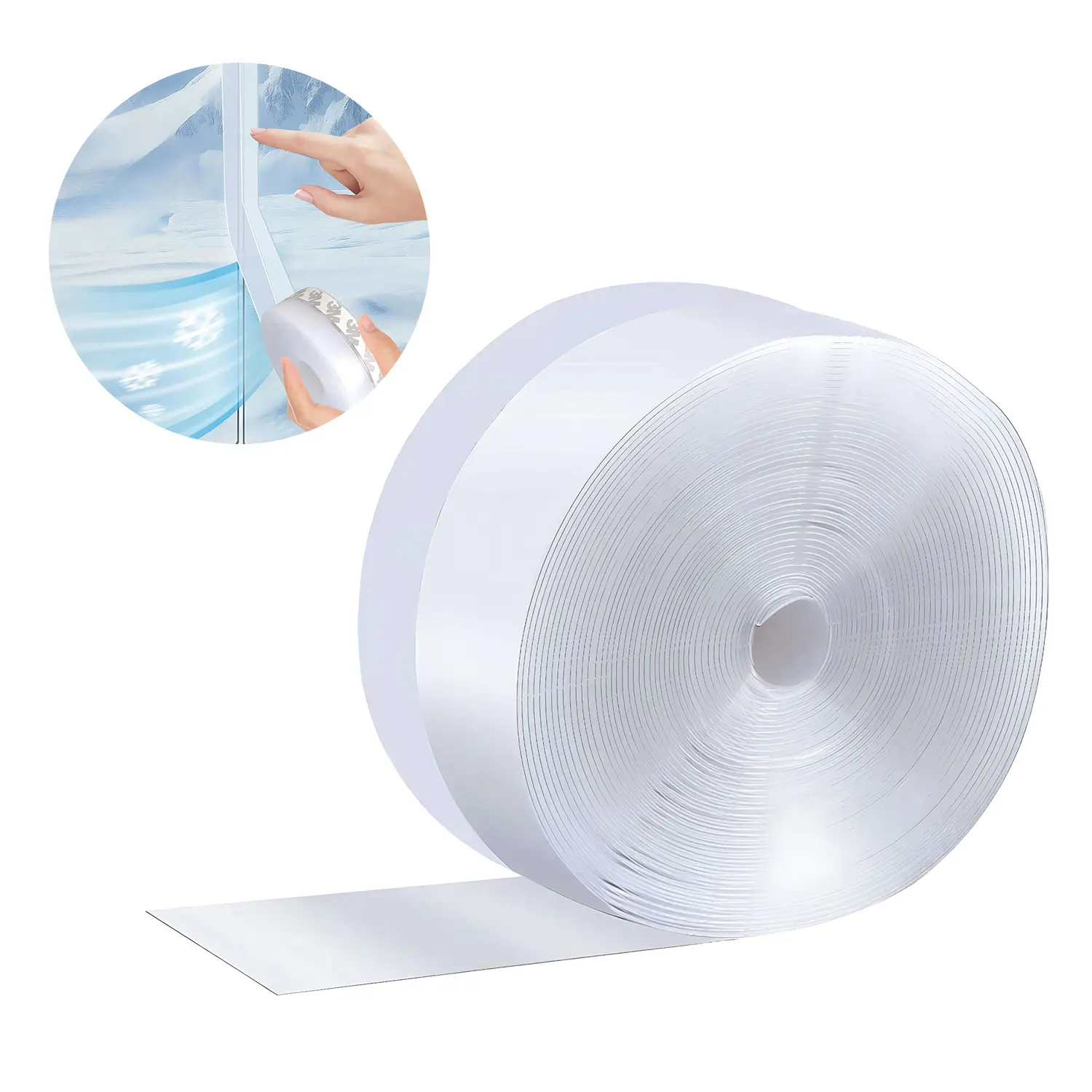 2 Counts 16.5 Ft Silicone Seal Strip,Door Weather Stripping, Sealing Tape for Door Draft Stopper Adhesive Tape for Doors Windows and Shower Glass Gaps (Transparent, 35MM)