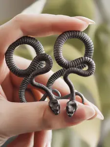 vanku 2pcs  Halloween goth Style stainless steel Snake Dangle Ear Weights for Stretched Ears Gauges Ear Plugs Tunnels Body Piercing, snake Design Unisex Witchy Jewelry Gift, Casual All-Season Accessory for Daily Wear Earring