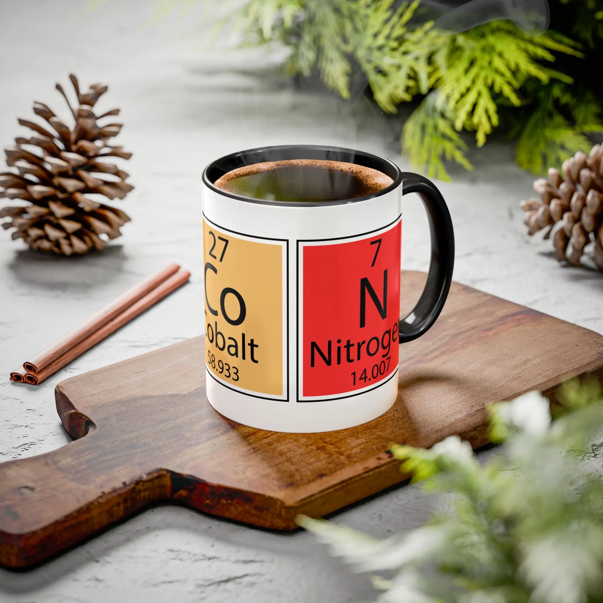 Colorful Periodic Table Chemistry Mug - Washable Drinkware for Kitchen Decor, Teacher or Lab Scientist Gift, Drink