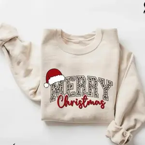 Merry Christmas cute winter shirt, sweatshirt or hoodie, retro crewneck style, soft cotton womenswear top, perfect festive Xmas gift. - LORA ATCHER