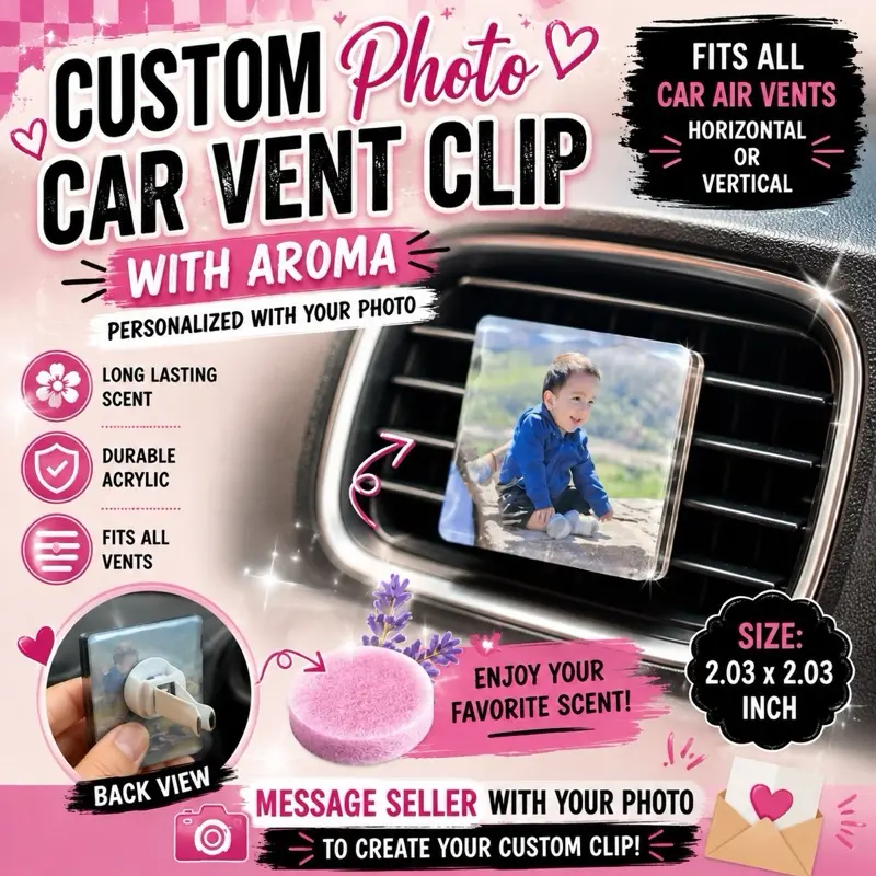 Acrylic Car Vent Clip Air Freshener, Cute Car Accessories for Stylish Interior Decoration, Automotive Gift Set