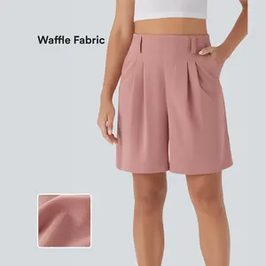 Halara High Waisted Side Pocket Waffle Casual Bermuda Shorts