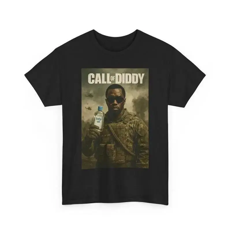 Call of Diddy - Funny Diddy Baby Oil Meme Cotton Shirt, 90s Graphic Tee Streetwear star