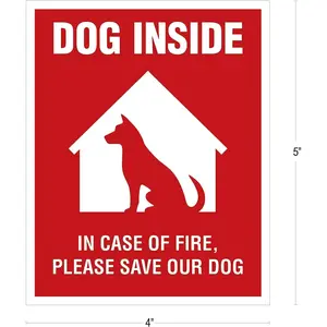 AK Dog Inside Sticker - 2 Pack - Dog Alert Safety Stickers Vinyl Decal Window Any Smooth Surface Size: 4 x 5 Each