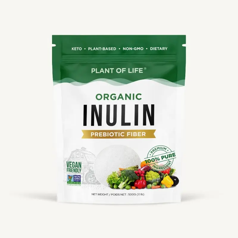 Plant of Life Organic Inulin Powder - Natural Food Ingredient in Powdered Form for Health and Culinary Uses