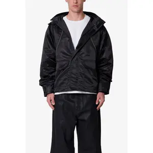 mnml Reflective Piped Parka Jacket - Black