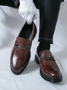 Men's Leather Loafers Slip-On Casual Business Shoes, Perfect for Parties, Office, Wedding, Outdoor, Fashionable Groom Dress Shoes