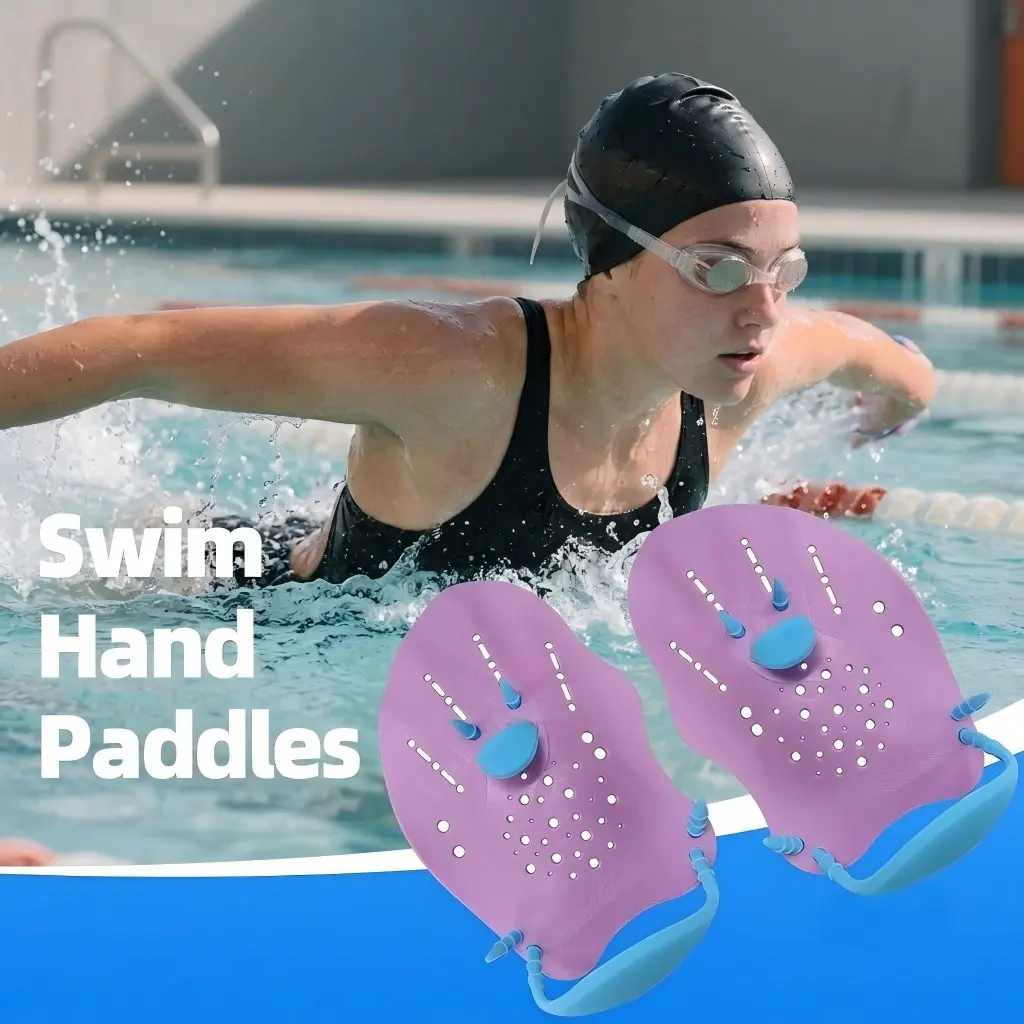 Contour Swim Paddles Hand, Swim Training Hand Paddles with Adjustable Straps, Swimming Hand Paddles for Women and Men，swimming equipment - improve speed, form and stroke skills