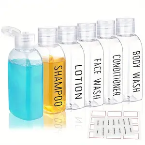 %Travel Essential 4-Piece Silicone Bottle Set, TSA Approved 3oz Leak Proof Travel Containers For Toiletries, Refillable Squeezable Liquid Bottles For Shampoo Conditioner Lotion, Perfect Stocking Stuffers For Adults Christmas Gift Idea
