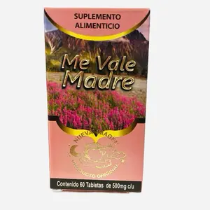 Me Vale Madre Caps - Suplemento Alimenticio - 60 Tablets of 500mg Each  Vitamin Healthcare Edible Dietary Fitness Vitamin B12, B1 , Glutamic acid , Chamomile