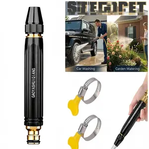 High Pressure Power Washer Nozzle With Connector Set, Upgraded Hose Sprayer For Car Washing And Outdoor Cleaning, Adjustable Spray, Metal Water Hose Sprayer Attachment for Car Washing Driveway Cleaning Yard Watering (1 pcs)