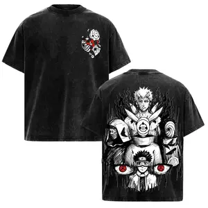 Obito Uchiha Vintage Washed Anime Tee – Naruto Oversized Graphic T-Shirt, Dark Aesthetic Mangekyo Sharingan Style, Akatsuki Inspired Streetwear Tee, Retro Japanese Shonen Anime Shirt, Unisex Otaku Gift for Naruto Fans