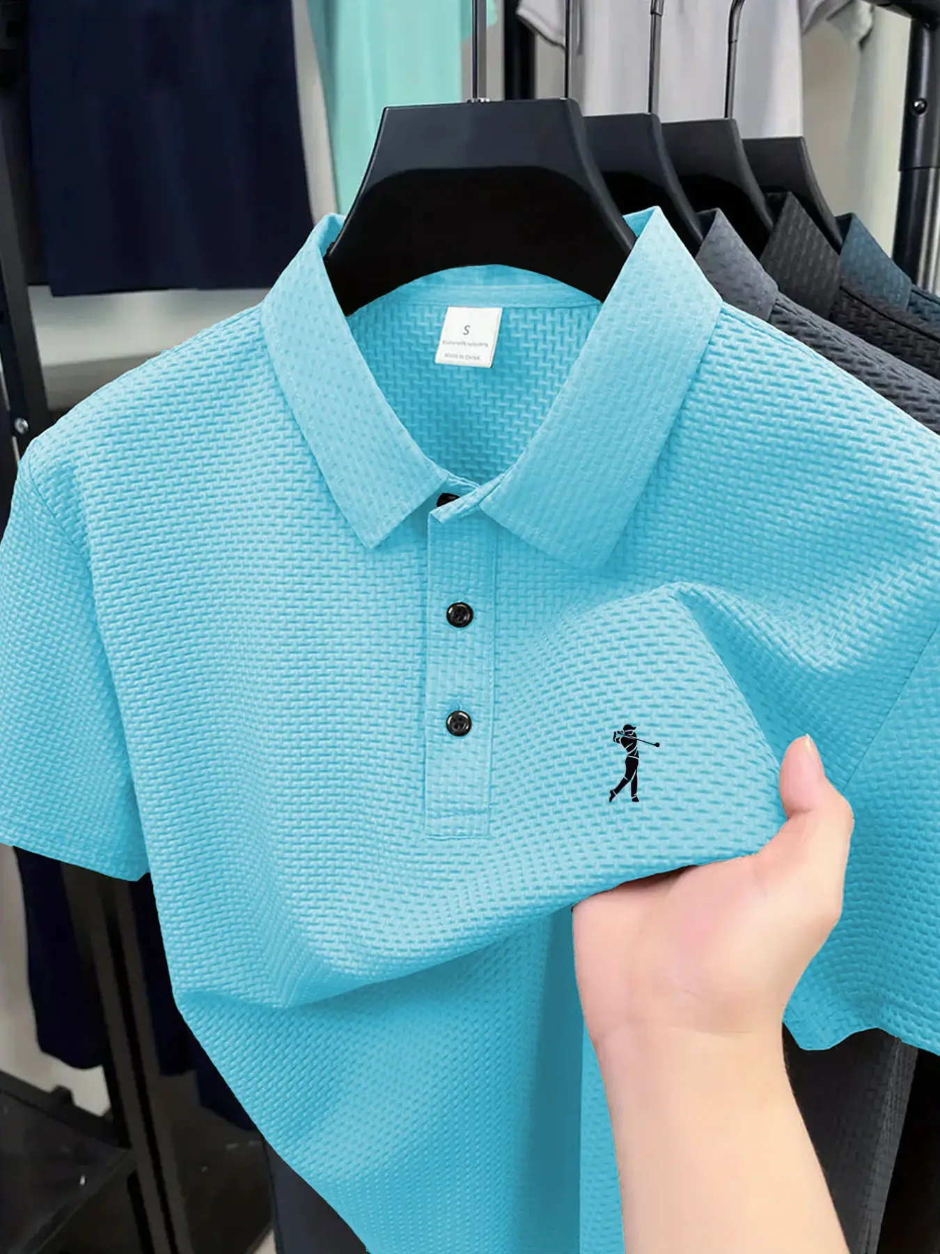 Golf 1 casual versatile men's quick drying elastic collared golf polo shirt Golf Sports Wear | polyester spandex blend | moisture wicking basic quick drying multi-color option | multi scene wearing