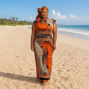 Plus Size Friendly 2-Piece Set  Crushed Texture, Snatches You IN! Fits Bust Up To 59in!  One Size Magic Maxi