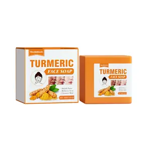 West & Month Turmeric Face Soap Facial Repair Gentle Cleansing Fade Spots Smooth Fine Lines Facial Soap