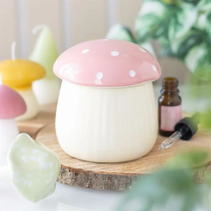 Pink Mushroom Tealight Wax Warmer - High Quality Wax Warmers for Wax Melts, Compatible with illuminatedbymia Gel Wax Melts, Decorative Wax Warmers for Wax Melts