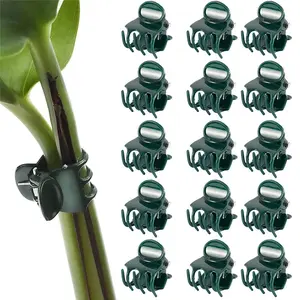 100-Piece Set of Dark Plastic Gardening Clips, Vine Support and Binding Clips, Plant Securing Clips, Phalaenopsis Orchid Grafting Stem Clips, Quick Installation, Garden Supplies
