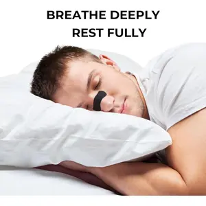 Nasal Strips (60 ct) for Breathing - Nose Strips for Sports - Anti Snoring Solution & Nasal Congestion Relief Nose Tape for Sleeping - Universal Fit, Extra Strength for Sensitive Skin - Black Beige