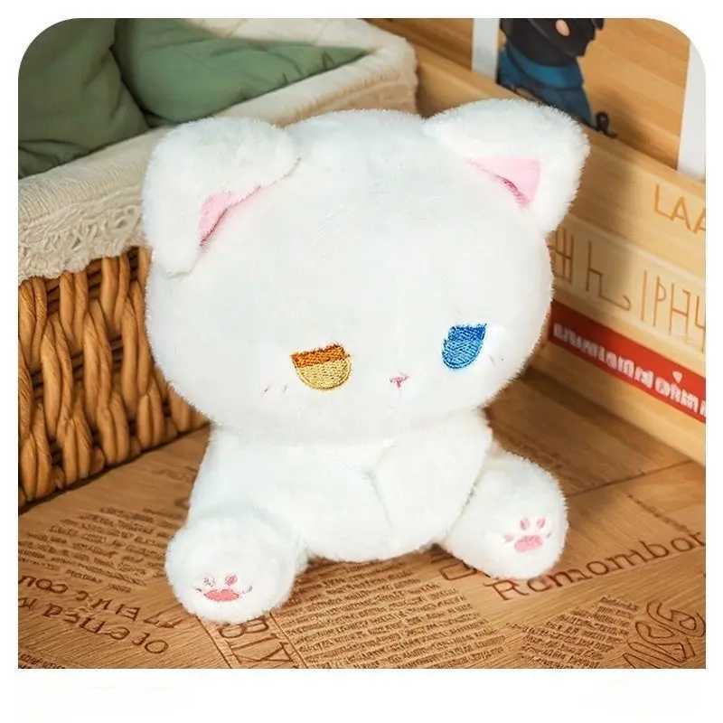 Adorable Heterochromatic Cat Plush Toy, Soft Fluffy Kitty Stuffed Animal, Perfect Birthday Gift for Girls, Home Decor, Dollhouse Decoration, Cuddly Stuffed Animal