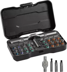 24 in 1 Magnetic Screwdriver Set, DIY Ratchet Screwdriver Kit with Multi-Functional Detachable Handle and 24 Pcs S2 Steel Bits for Furniture, Electronics, Bikes, Portable Screw driver Tool Kit