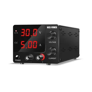 Nice-Power Sps-E305 Adjustable Dc Power Supply, 30v 5a Switching Voltage Regulator with Encoder, Upgraded 3-Digit LED Display Mini Desktop Psu