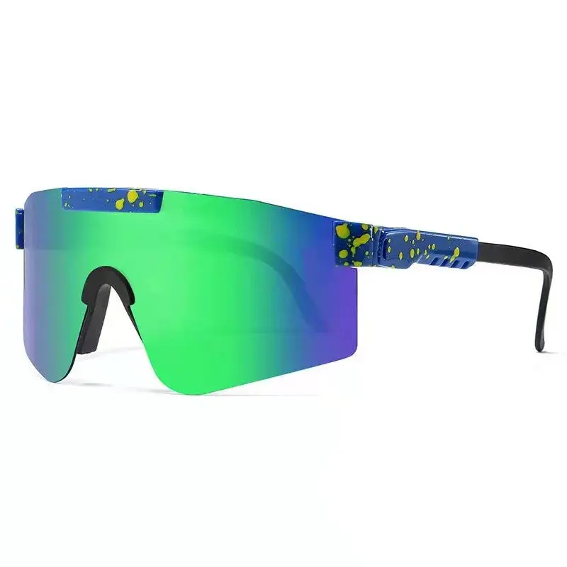 Trendy Shield Sports Sunglasses for Women and Men, Polarised Mirrored Lens with UV400 Protection, Windproof for Cycling & Running, Men's Sunglasses, Anti-Wind & Sand, Dustproof, Windproof For Gusty Rides, Mirrored Lens Adds Sporty Style