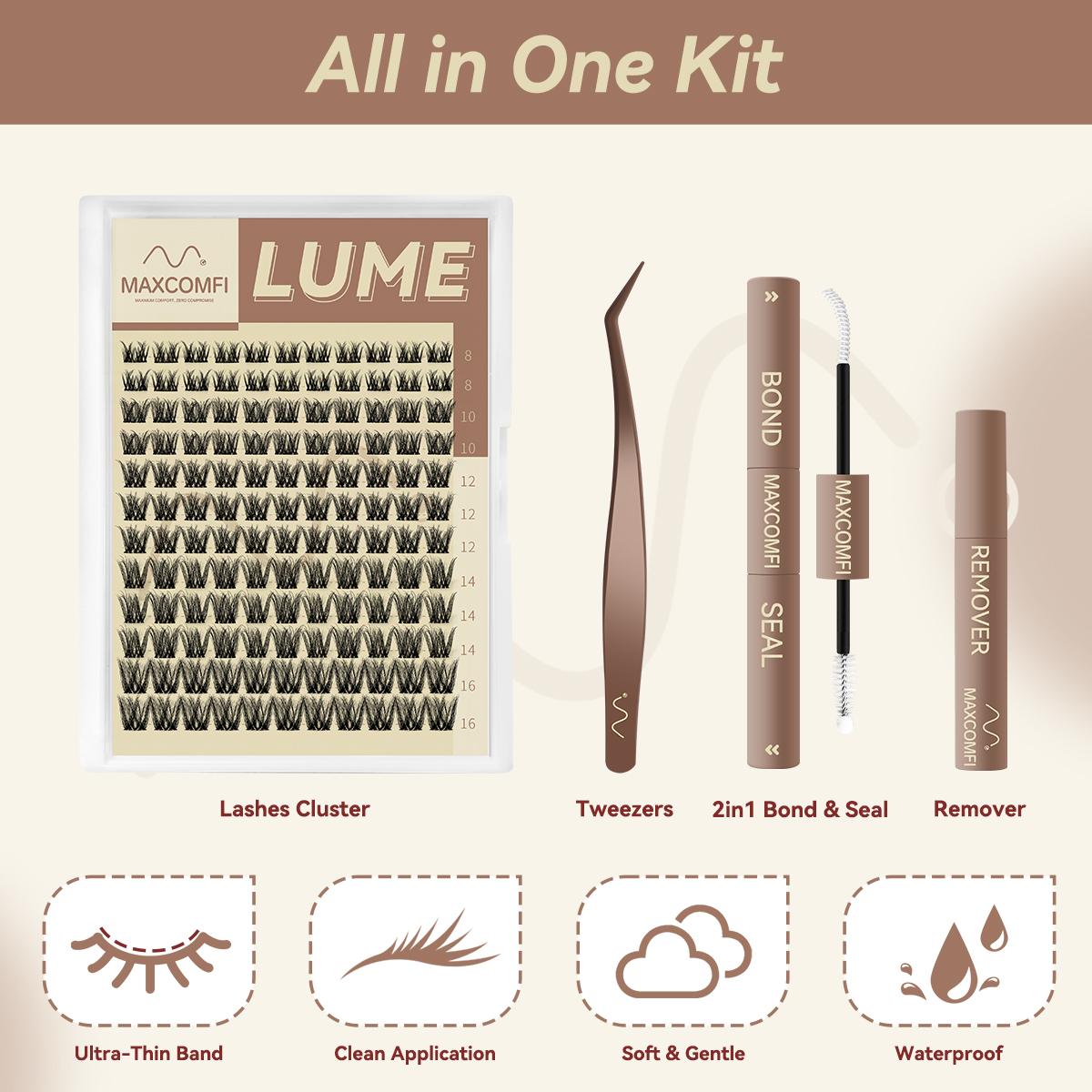 LUME | Maxcomfi DD Curl Cluster 2.0 Multi-Pack | Fluffy Layered Lash Clusters | Vampire Lashes Medium  Lashes Clusters Waterproof Cryproof  Longlasting Party Mother Gifts SummerVibes,sunscreen,back to school