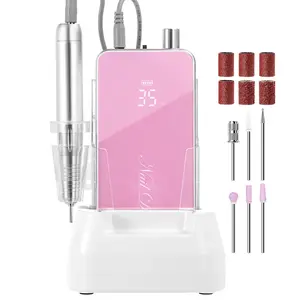 Makartt Professional Nail Drill, Nouvella 35000RPM Electric Nail Filer Machine with Coreless Motor for Acrylic Gel Nail, Rechargeable Efile with Nail Drill Bit Set, Manicure Salon Home DIY Use, Pink Nail Care Nail Art,New Year Best Gift Cutics