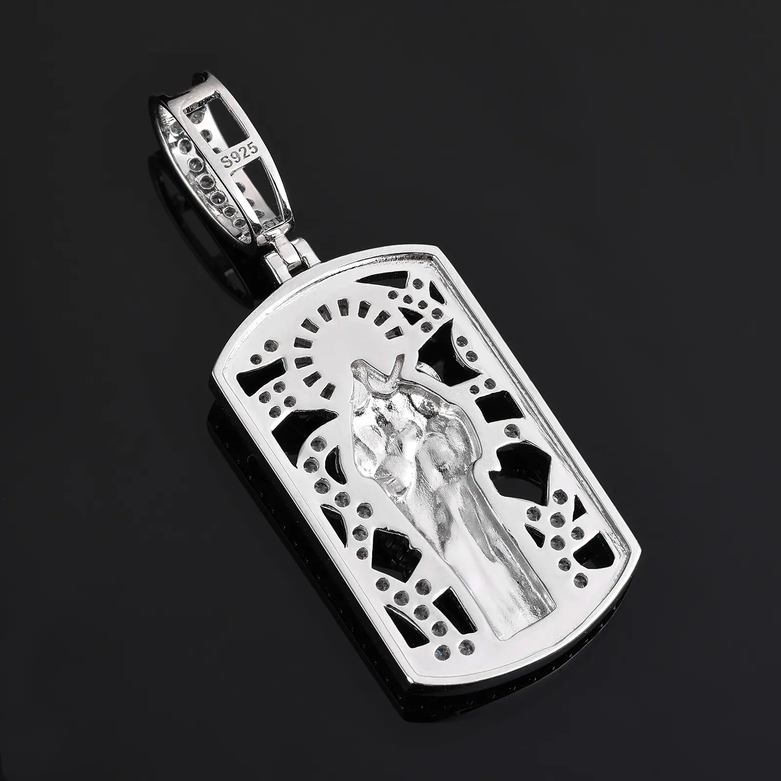 UCCIYO Sacred Shield Pendant P901 UCCIYO 18k Gold-Plated Lab-Created Moissanite S925 Sterling Silver Moissanite Pendant Necklace For Women Men Hip Hop Jewelry Gift【#P901】