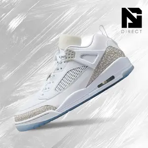 Nike Air Jordan Spizike Low White Metallic Silver Barely Blue Neutral Grey - Men's Lifestyle Sneakers - FQ1759 103, Vintage-Inspired Running Shoes, Shock-Absorbing Comfort, Gym-Streetwear Casual Wear, Back to School