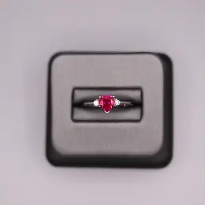 Sterling Silver Ring - Heart-Shaped CZ Birthstone